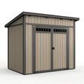 Abri de jardin 191 x 111 x 198 cm en résine beige anthracite avec double porte ventilée