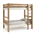 Lit superposé 90 x 200 cm en bois naturel et blanc avec échelle