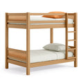 Lit superposé 90 x 190 cm en bois brun naturel avec cannage style naturel