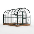 Serre de jardin 300 x 240 x 250 cm aluminium vert foncé panneaux transparents toit cintré
