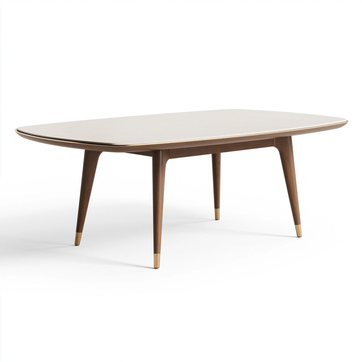 Table de salle à manger ovale 180 x 100 cm en bois brun plateau beige style contemporain
