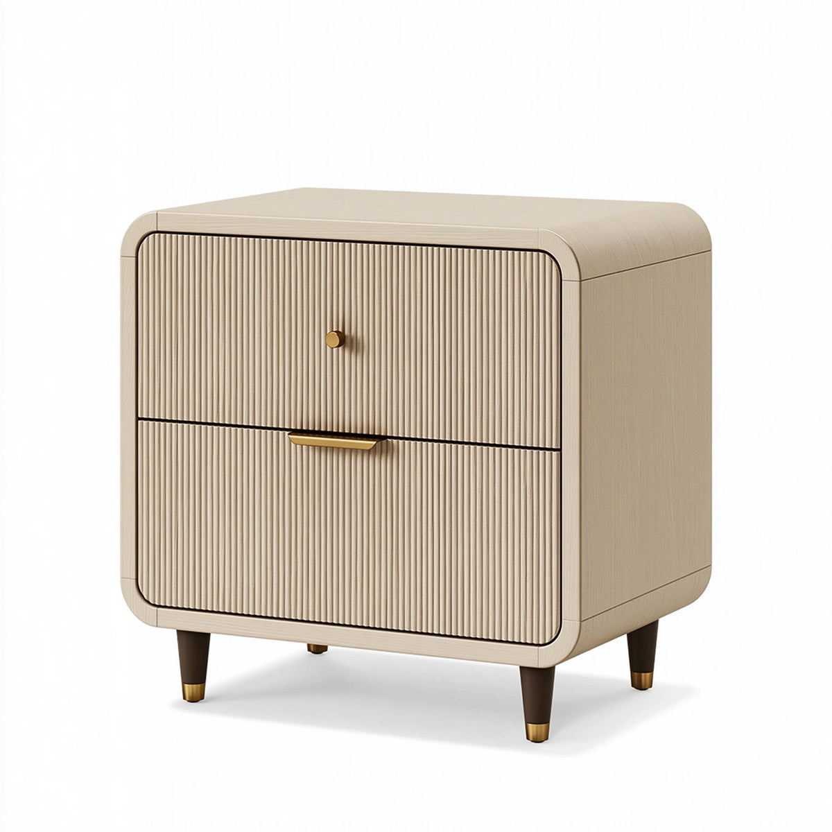Table de chevet 50 x 40 x 60 cm en bois beige avec rangement style contemporain
