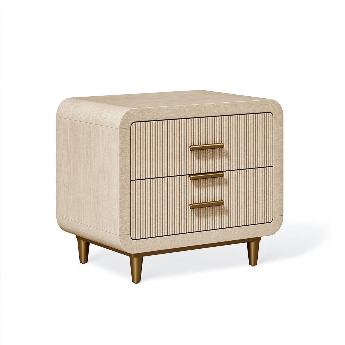 Table de chevet 45 x 40 x 60 cm en panneaux chêne clair à 3 tiroirs style moderne