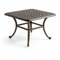 Table de jardin carrée 107 x 107 x 72 cm en aluminium brun style classique